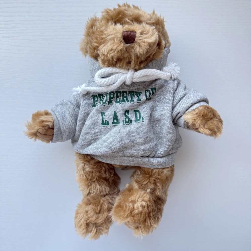 LASD‎ Sheriff Teddy Bear Plush Property of L.A.S.D Gray Hoodie Police Toy 8"